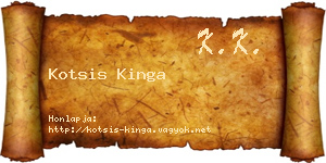 Kotsis Kinga névjegykártya